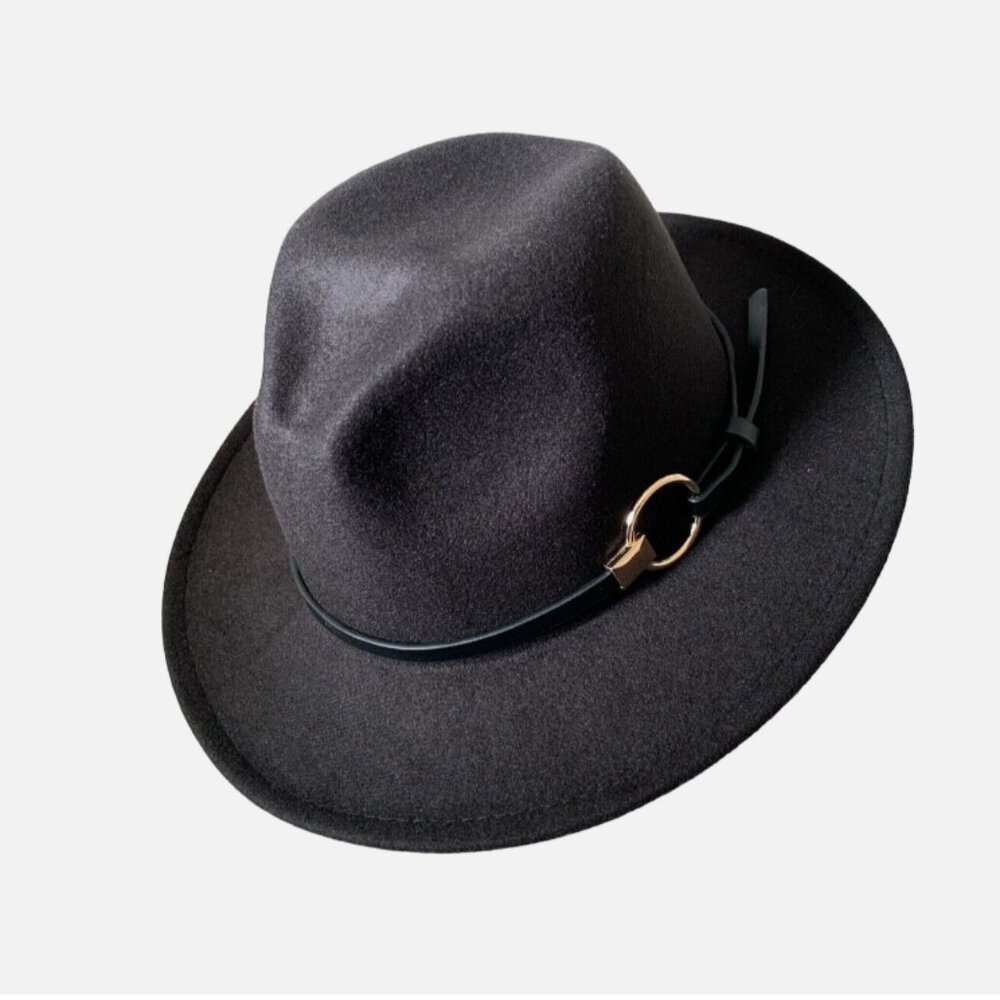 INC International Concepts Panama Hat With Gold Ring/Black Band Cowboy Cowgirl